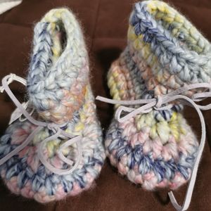 3/$15 Handknitted wool booties